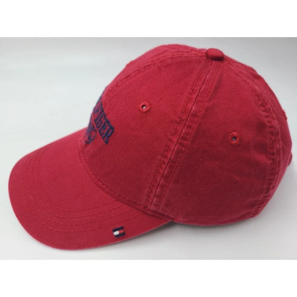 Tommy Hilfiger Est 1985 Strapback Adjustable (Fits Small) Hat Cap Cotton Dad Red